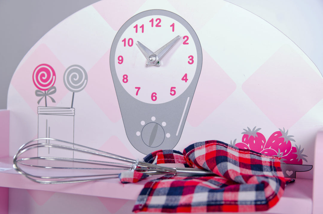 Spielküche rosa, Kinderküche mit Herd, Spüle, Wasserhahn & Regal inkl. Zubehör – Detailbild (9/9)