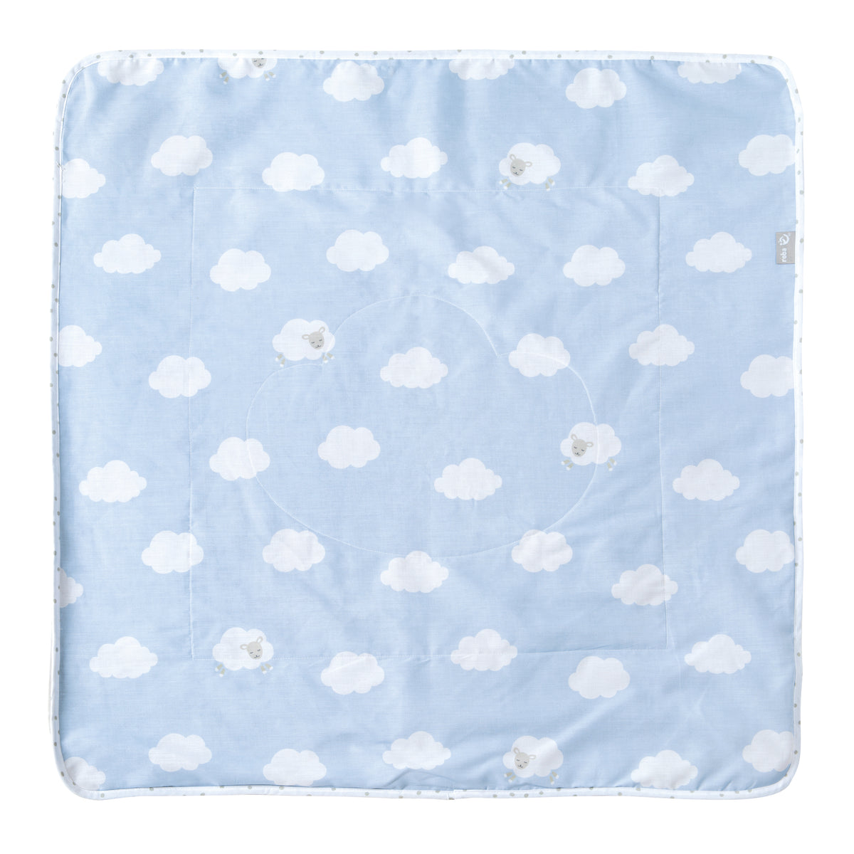 Babydecke 'Kleine Wolke blau', 2-seitig: 1x super weich, warm & flauschig, 1x 100 % Baumwolle – Produktbild (1/5)
