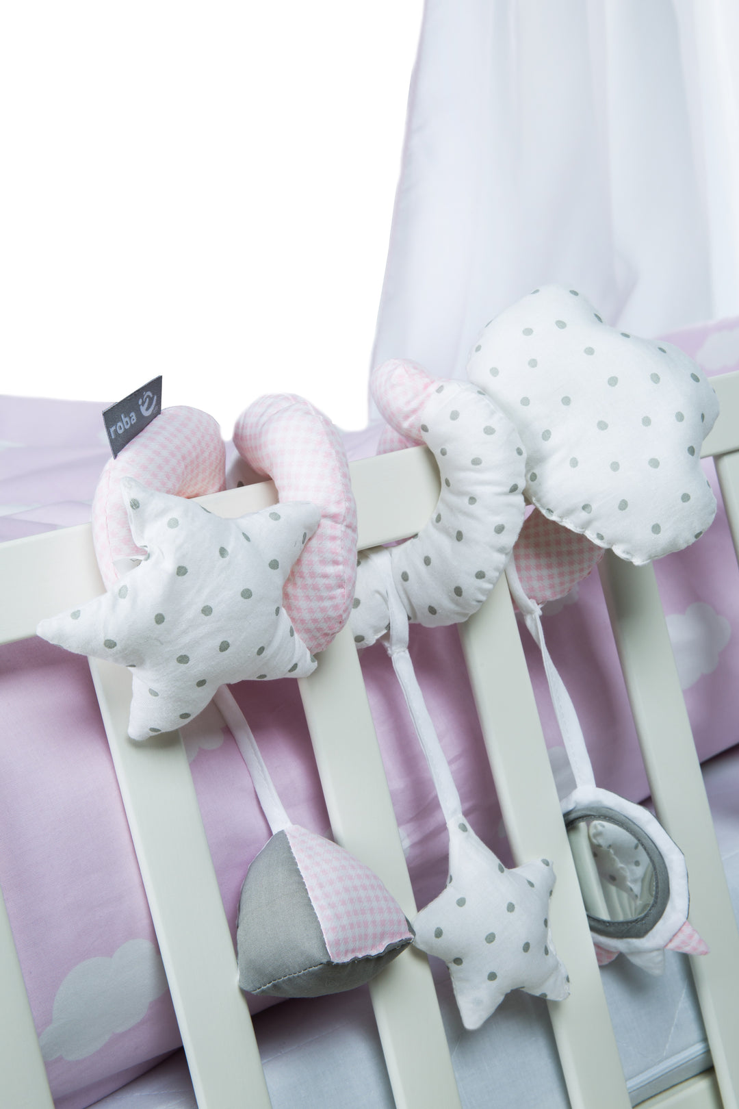 Activity Spiral 'Little Cloud pink', Fabric Spiral for Grasping for Pram or Playpen – Product Image (2/2)