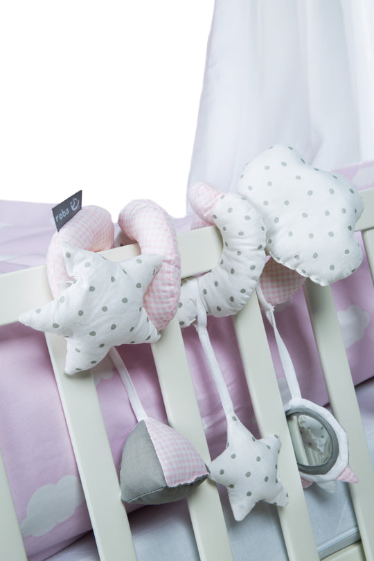 Activity Spiral 'Little Cloud pink', Fabric Spiral for Grasping for Pram or Playpen – Product Image (2/2)